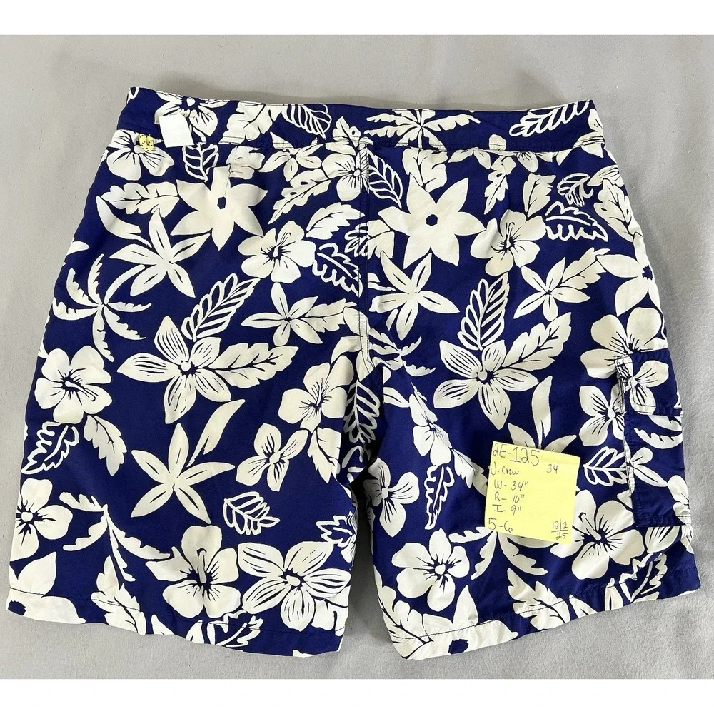 J.CREW Swim Men's Shorts Trunks Lined Beach‎ Boat Lace Up Waist Size 34